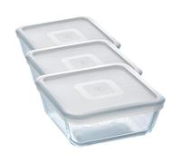 PYREX - Récipient Cuad C/T 15 x 15 cm, 0,85 l C&F PX (Lot de 3)