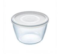 PYREX Recipient Red C/T 1.1L | Blanc, format rond, couvercle à pression avec joint en silicone, passe au micro-ondes, au four et au congélateur