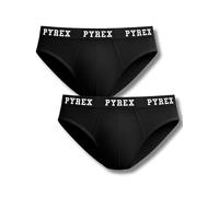 Pyrex Slip Homme Coton Élastique Lot de 2 culottes Homme Slip Respirant en Coton Tailles M à XXL, Lot de 2 slips noirs, XL