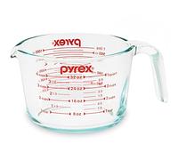 Pyrex Verre doseur 4 tasses pour la cuisson et la cuisine, lave-vaisselle, congélateur, micro-ondes et four préchauffé, ustensiles de cuisine essentiels