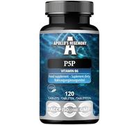 Pyridoxal-5-phosphate (P-5-P) 6 mg par portion - 120 comprimés végétaliens - Vitamine B6 - Approvisionnement pour 480 portions - Soutient les fonctions nerveuses et psychologiques - Apollo's Hegemony