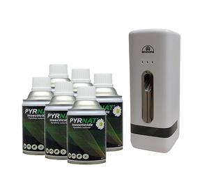 Pyrnat 6x250ml Insecticide au Pyrethre avec Diffuseur Automatique Anti-mouches, Moustiques, Punaise de Lit Très Efficace contre les insectes volants et rampants. (7)