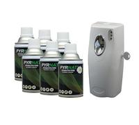 Pyrnat Insecticide 6x250ml au Pyrèthre avec Diffuseur Automatique (SBA096) Anti-mouches, Moustiques, Punaise de Lit Efficace contre les insectes volants et rampants.