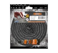 Pyro feu - Joint Noir en Fibre de Verre - Diamètre 12, 2m50 - Résiste à 500°C - Fabrication Française - Tube de Colle 17ml Inclus