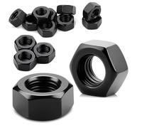 Pyroclasia 30 Pièces Ecrou M6 Écrous Hexagonaux Zingués Noirs Acier Ecrou Frein pour Vis Rondelles Tiges Filetées Boulons Raccords Fixations pour Usage Intérieur et Extérieur