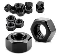 Pyroclasia 60 Pièces Ecrou M10 Écrous Hexagonaux Zingués Noirs Acier Ecrou Frein pour Vis Rondelles Tiges Filetées Boulons Raccords Fixations pour Usage Intérieur et Extérieur