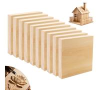 Pyroclasia Lot de 10 cubes en bois de pin - 10 x 10 x 1,5 cm - Non vernis - Pour travaux manuels, blocs de bois massif - Découpe de bois de pin - Pour sculpture sur bois, bricolage