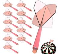Pyroclasia Lot de 12 ailettes de fléchettes avec tige stable - Accessoires Fusion Flyer avec tige - Ailettes fixes intégrées - En plastique - Système de vol de tige (2BA) (rouge)