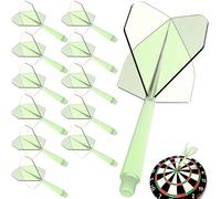 Pyroclasia Lot de 12 ailettes de fléchettes avec tige stable - Accessoires Fusion Flyer avec tige - Ailettes fixes intégrées - En plastique - Système de vol de tige (2BA) (vert)