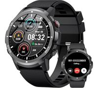 PYRODUM Montre Connectée Homme Étanche 5ATM, Montre Sport avec 110+ Modes de Sport, Podometre, SpO2/Sommeil/Cardiofrequencemetre, Appel BT et Assistant Vocal, 1.43'' AMOLED Smart Watch Android iOS