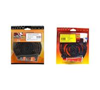 pyrofeu Joint Tressé pour Insert et Poêle Longueur 2,5m, Ø 10mm - Excellente Étanchéité à l'Air - Résistance 500°C & Joint réfractaire 6 mm x 2,5 m + Tube de Colle, Fibre de Vinyle, Noir