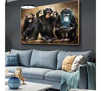 PYROJEWEL Impression sur Toile Peinture Animal Singe Mur Art Trois orangs-outans drôles Peinture Mur Photo pour la décoration intérieure Affiches Imprime 80x160 cm sans Cadre…