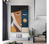 PYROJEWEL Peinture sur Toile Figure Moderne Abstrait géométrique Art Contemporain Affiche Impression Visages Art Mural pour Salon décor à la Maison 60x80 cm sans Cadre…