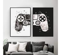 PYROJEWEL Toile Peinture Aquarelle garçon Jeu Affiche Impression Manette de Jeu Mur Art Manette Enfants Chambre décoration intérieure de la Maison 60x80cmx2 sans Cadre…