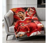 PyrrlicToy Couverture de Star de Football,CR-7 Flanelle Couverture de Sieste,Couvertures de Couvertures Imprimée de Star de Football pour Les Garçons CR-7 Fans,Maison Chaude de Camping (130×100cm)