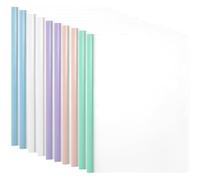 PYRUVAE 10 Pièces Transparent Reliure Dossier Baguette, Feuilles A4 Couverture De Rapports Plastique, classeur avec barre coulissante pour École, Bureau, Accueil, Resume, Documents, Couleurs Pastel