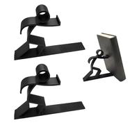 PYRUVAE 2 Serre-Livres Noirs pour Étagères, Design 3D Créatif et Rigolo, Support de Livre Décoratif pour Bureau et Maison, Idée Cadeau pour Amateurs de Livres, 11 x 17 cm
