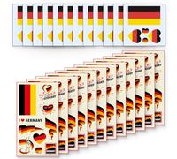 PYRUVAE 24 Pièces Tatouage Drapeau Allemagne, Drapeau Allemand Tatouages Temporaire Imperméable Pour Coupe du Monde, Fans de Euro Football Coupe, WM Party Décoration Fête Nationale