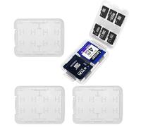 PYRUVAE 4 Pièces Rangement Carte SD, étuis de rangement pour cartes mémoires,Transparent Memory Card Cases,Boîte de Carte Mémoire Pour cartes SD MMC Micro SD TF, Conception Ultra-Portable