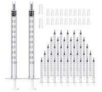 PYRUVAE 40 Pièces seringues avec couvercles, 1 ml, seringue en plastique colostrum sans aiguille, seringue liquide réutilisable, petite seringue pour laboratoires scientifiques, irrigation