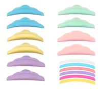PYRUVAE 5 Paires Lash Lift Shields Avec 12 Pièces Cils Bandes De Silicone Pad Rehaussement Cils Silicone Eyelash Shield Pads Réutilisables Lash Lifting Shield Pads Supplies 5 Tailles S/M/M1/M2/L