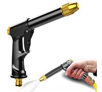 PYRUVAE Pistolet d'arrosage Métal Lance Haute Pression d'Arrosage Lance à Eau avec Rallonge Métallique Professionnelle Pistolet Arrosage Jardin Anti-fuite pour Jardin Voitures et Animaux