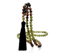 PYRWSM Chapelet Mala en pierre du Sud 8 mm avec perles en onyx noir 108 mm