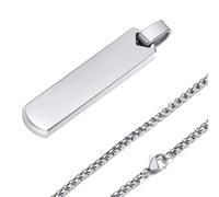 PYRWSM Collier avec initiale pour homme, pendentif épais géométrique vertical avec lettres de A à Z, collier simple et décontracté, B, Pierre