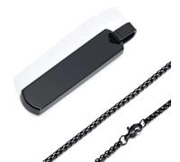 PYRWSM Collier avec initiale pour homme, pendentif épais géométrique vertical avec lettres de A à Z, collier simple et décontracté, Petite, Pierre