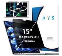 PYS Film de confidentialité autocollant à 360° pour MacBook Air 15" 15,3" M2 M3 M4 Filtre de confidentialité Filtre anti-traces de doigts Anti-lumière bleue
