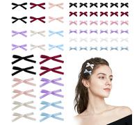 PYSEOSISE Barrettes Nœud, 66 Pièces Petites Pinces à Cheveux Nœud, Mini Nœuds Accessoires Cheveux Élégants Clips Étoile pour Femme