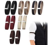 PYSEOSISE Brassards Élastiques, 6 Paires Manches De Chemise Antidérapantes, Armband Ajustable Chemises Brassards Soutiens de Brassards de Chemise pour Femme et Homme