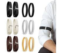 PYSEOSISE Brassards Réglable, 6 Paires Soutiens de Brassards de Chemise, Armband Élastiques Chemises Brassards Manches de Chemise pour Femme et Homme Manches Fixes