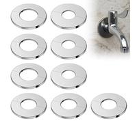 PYSEOSISE Cache Tuyau Radiateur, 9 Pièces Rosace Radiateur Acier Inoxydable, Rosace Mitigeur Douche Autocollante Rosace De Robinet pour Tuyaux de 24/28/35 mm DiamèTre IntéRieur