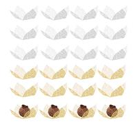 PYSEOSISE Emballages Pour Truffes Au Chocolat, 60 Pièces Coupelles D’Emballage Pour Truffes, Doublures Or Et Blanc Pour Cupcakes Wrappers Pour Saint-Valentin Mariage Anniversaire