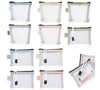 PYSEOSISE Mini Pochettes de Rangement en Maille Filet, 10 Pièces Mini Trousses de Toilette en Maille, Transparent Mini Trousse de Maquillage pour Clés Rouge À Lèvres Écouteurs