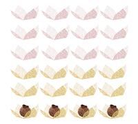 PYSEOSISE Papier D'Emballage pour Truffes au Chocolat, 60 Pièces Coupelles D’Emballage pour Truffes, Or et Rose Caissettes à Truffes en Papier pour Saint-Valentin Mariage Anniversaire