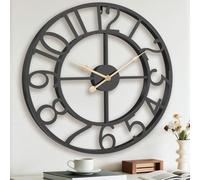 Pytha Sight Grande horloge murale pour salon, 40 cm, grand squelette moderne, chiffres arabes, horloge murale silencieuse pour cuisine, chambre, bureau, cheminée, salle de classe, décoration