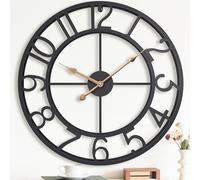 Pytha Sight Horloge Murale Moderne 50 cm Métal Noir, Chiffres Arabes