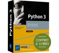 Python 3 - Coffret de 2 livres - Analyse de données pour la Data Science (2e édition) - Sébastien Chazallet - Eni Editions - Coffret - Manuel