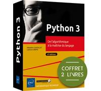 Python 3 - Coffret de 2 livres : De l'algorithmique à la maîtrise du langage (4e édition) - Sébastien Chazallet - Eni Editions - Coffret - Manuel