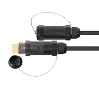 PYTHON AOC Câble HDMI 2.0b hybride haute vitesse - 50 m - Conducteur en cuivre + fibre de verre - Revêtement en acier, fibres Kevlar, protection contre les rongeurs, résistant au piétinement - 4K @ 60