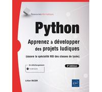 Python - Apprenez à développer des projets ludiques (3e édition) - Lilian Buzer - Eni Editions - broché - Manuel