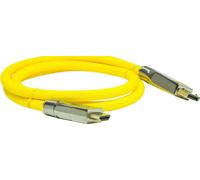 PYTHON Câble de connexion DisplayPort 1.2 vers HDMI 2.0 - 4K2K / UHD - contacts dorés 24K - OFC - tresse nylon jaune - 1m - PYTHON Series