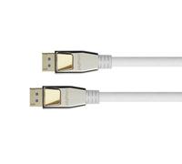 Python Câble DisplayPort 2.0 de qualité supérieure - 3 m - 54 Gbit/s, UHBR 13.5-4K @ 240 Hz / 8K @ 60 Hz - Conducteur en cuivre - Tressage en nylon - Blanc
