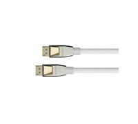 Python Câble DisplayPort 2.0 DP20-PY005W 0.5m Blanc : 7680x4320, HDCP 2.3, DSC 1.2a, Connecteurs Mâle-Mâle, Contacts Or, Triple Blindage
