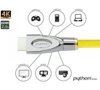 Python Câble "HDMI" 2.0 4K2K tresse de nylon jaune 0,5m
