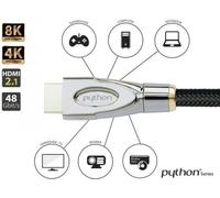 Python Câble "HDMI" 2.1 8K UHD-2 tresse de nylon noir 1m