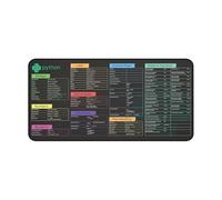 Python Cheat Sheet Sous-main de bureau pour ingénieurs logiciels, pirates et programmeurs, clé rapide, grand tapis de souris antidérapant KMH