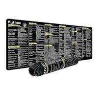 Python Commands Tapis de souris 12 en 1 Grande feuille de triche étendue, tapis de souris unique avec java et Python intégrés avec feuille de triche, facile à nettoyer (Python 400 x 900 x 2 mm)